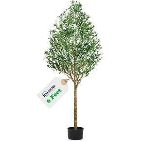 Artificial Olive Tree for Indoor Decor, Silk Faux Olive Tree (7 Feet) Featuring Realistic Leaves, Branches, and Fruits. Perfect for Home, Office, Studio, Living Rooms and Corridors
