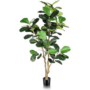 Artificial Fiddle Leaf Fig Tree - 6ft Artificial Plant Large Fake Fig Leaf Tree with Plastic Nursery Pot - Faux Ficus Lyrata Tree Artificial Fig Trees for Home Office Store Decor Indoor