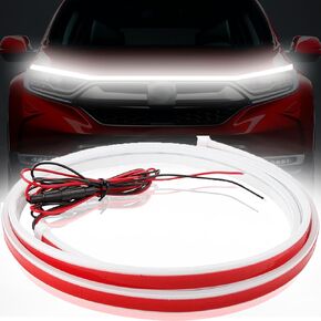 70Inch Car Hood LED Light Strip Dynamic Scan Start-up White Running Light Strips for Cars SUVs Trucks