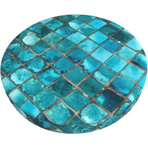 Ouqiuwa Turquoise Blue Bar Stool Covers Round, Washable Chair Seat Slipcover 12 Inch