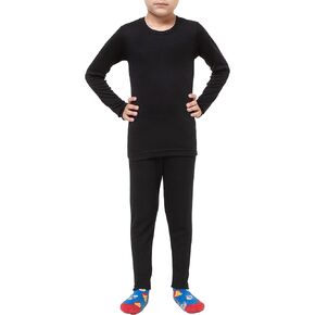 Boys Cold Weather Fleece-Lined Thermal Underwear 2-Piece Set