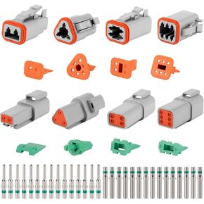 LAIWO Deutsch Connector Kit, 2 3 4 6 Pin DT Waterproof Automotive Electrical Connectors（14-20AWG）