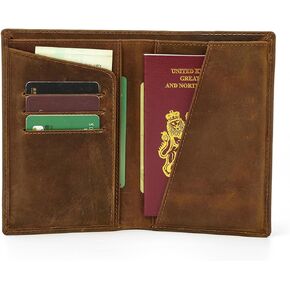 Premium RFID Passport Holder for Travel | Leather Passport Cover for Travel | Passport Wallet with Credit Cards Slots | Passport Case for Men/Women | Full Grain Leather Wallet