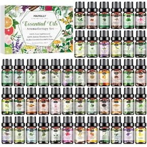 Essential Oils Set, Aromatherapy Essential Oil Kit for Diffuser, Massage, Skin Care (48 x 5ml) - Sandalwood, Eucalyptus, Lavender, Tea Tree, Peppermint Aromatherapy Oil