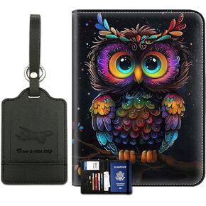 Passport Wallet, Passport Holder with RFID Blocking and Luggage Tag, Waterproof PU Leather Travel Documents Organizer Case, Passport Covers with Card Slot for Women & Men, African American Girl