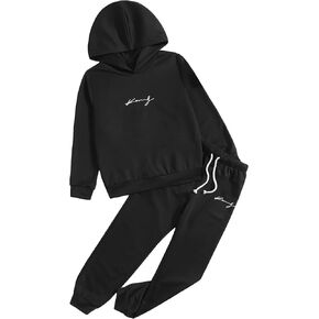 SOLY HUX Boy's 2 Piece Outfit Drop Shoulder Pullover Sweatshirt and Jogger Sweatpants Hoodie & Pants Set
