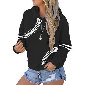 Womens Baseball Hoodie Baseball Sweatshirts Long Sleeve Tops Lightweight Hoodie Workout Shirt