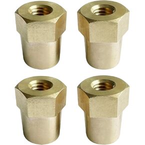Ampper 3/8"-16 Thread Female Brass Battery Terminal Post Adapter Battery Charging Post Terminals for 3/8" Stud Extension, Pack of 4