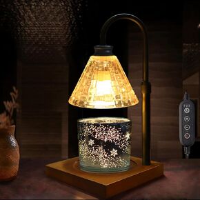Candle Warmer Lamp with Timer, Compatible with Jar Candles, Dimmable & Height Adjustable Candle Lamp, Vintage Design – for Unique Christmas Gifts & Home Decor Aesthetic (Matte Black)
