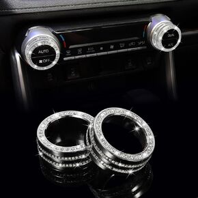 TOMALL Bling AC Knob Cover Compatible with Toyota RAV4 2019-2022 Center Console AC Climate Control Button Air Conditioning Knob Cover Trim Sound Volume Audio Cap Function Cover for Car Accessories
