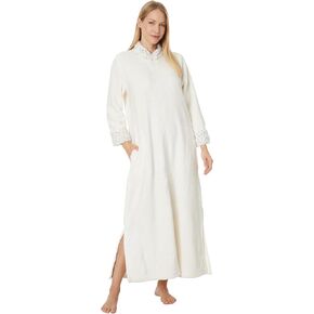 N Natori womens Plush Lynx Mandarin Zip Caftan Length 52"