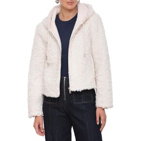 Avec Les Filles Women's Faux Shearling Hoodie Jacket