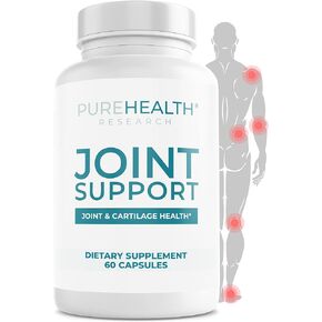 PUREHEALTH RESEARCH Joint Support NEM Eggshell Membrane with Boswellia Extract, Calcium & Turmeric, 60 Capsules