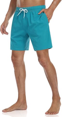 unitop Men's Swim Trunks with Compression Liner Quick Dry Bathing Suit Summer Beach Shorts with Pockets in Saudi Arabia