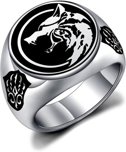 Wolf Ring Viking Wolf Head Wolf Paw Ring Animal Ring for Boys in Kuwait