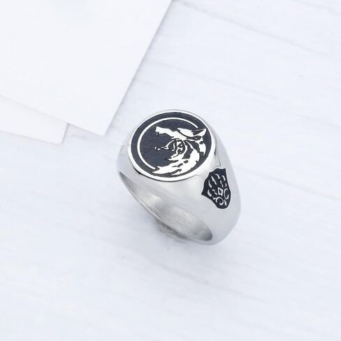 Wolf Ring Viking Wolf Head Wolf Paw Ring Animal Ring for Boys in Kuwait