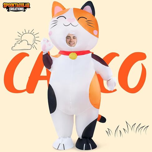 أزياء Spooktacular Creations للبالغين قابلة للنفخ، أزياء كاليكو المنفوشة لكامل الجسم، زي الهالوين الفاخر المضحك للقطط للحفلات التي تحمل عنوان الهالوين in Saudi Arabia