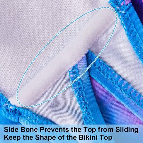 MHJY Girls Bikini Swimsuit 2-Piece Swimwear Bathing Suit with Adjustable Strap,4-5 Years,Blue Purple in Kuwait