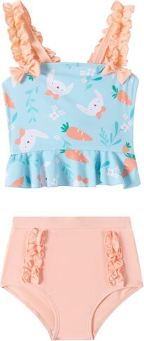 LIZENS Girls Two Piece Rabbit Print Swimwear Kids Swimsuits for Girls Age 2-12 in Saudi Arabia