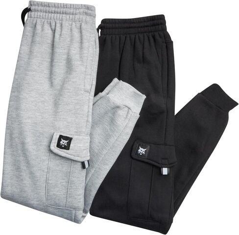 Bobcat Boys' Jogger Pants - 2 Pack Soft Fleece Athletic Cargo Joggers for Boys - Casual Pull On Boys Cargo Pants (8-18) in Saudi Arabia