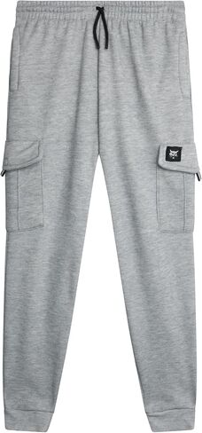 Bobcat Boys' Jogger Pants - 2 Pack Soft Fleece Athletic Cargo Joggers for Boys - Casual Pull On Boys Cargo Pants (8-18) in Saudi Arabia