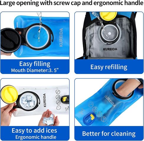 Hydration Bladder 2 Liter Water Bladder for Hiking Backpack | Leakproof | BPA Free | Replaceable Bite Valve in Saudi Arabia