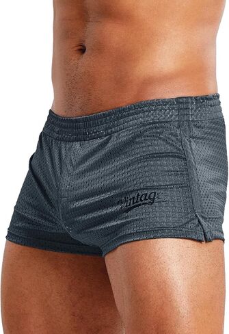 MIZOK Mens 3 Inch Athletic Workout Short Mesh Running Workout Gym Shorts in Kuwait