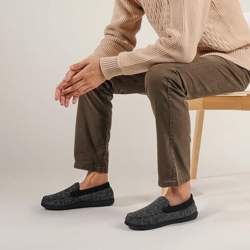 RockDove Men's Tweed Memory Foam Moc Slipper in Kuwait