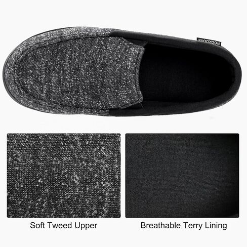 RockDove Men's Tweed Memory Foam Moc Slipper in Kuwait