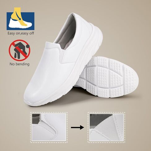 Hawkwell Men's Slip On Arch Support Lightweight Slip Resistant Comfortable Nursing Shoes in Kuwait
