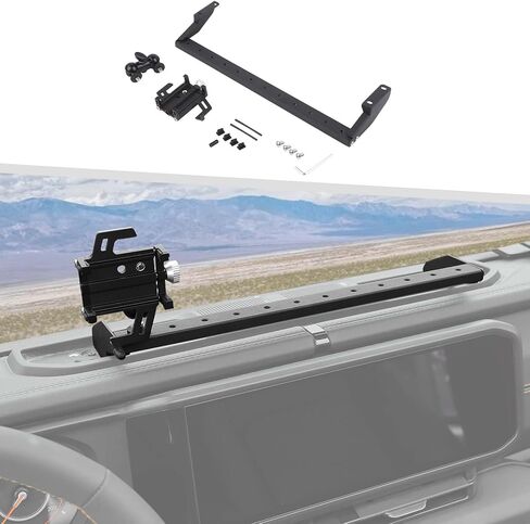 Jimen مناسب لسيارة Jeep Wrangler JL JLU 2024-2025 & Jeep Gladiator JT 2024-2025، حامل هاتف محمول مثبت على شريط أجهزة القياس in Saudi Arabia