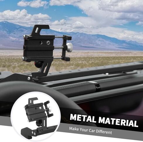 Jimen مناسب لسيارة Jeep Wrangler JL JLU 2024-2025 & Jeep Gladiator JT 2024-2025، حامل هاتف محمول مثبت على شريط أجهزة القياس in Saudi Arabia