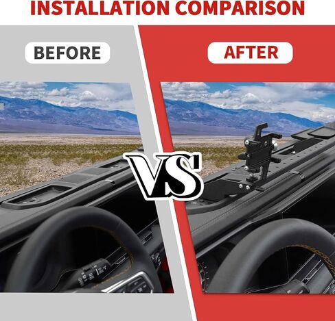 Jimen مناسب لسيارة Jeep Wrangler JL JLU 2024-2025 & Jeep Gladiator JT 2024-2025، حامل هاتف محمول مثبت على شريط أجهزة القياس in Saudi Arabia