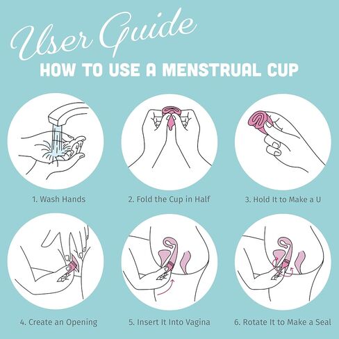 كأس الحيض من DUTCHESS - أكواب فترة الحيض من السيليكون الطبية الناعمة القابلة لإعادة الاستخدام - سهلة التنظيف وبديل للوسادة - أبيض، كبير in Kuwait