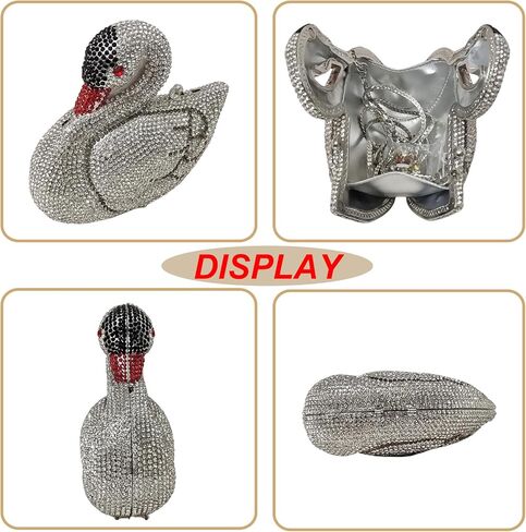 Elegant Swan Evening Purse Animal Crystal Clutch Women Minaudiere Handbag Party Luxury Rhinestone Bag in Kuwait