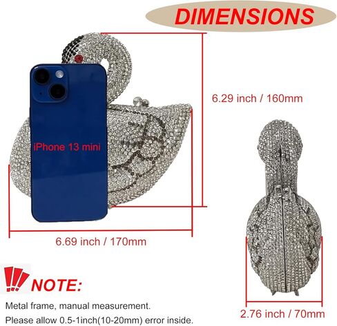 Elegant Swan Evening Purse Animal Crystal Clutch Women Minaudiere Handbag Party Luxury Rhinestone Bag in Kuwait