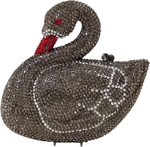 Elegant Swan Evening Purse Animal Crystal Clutch Women Minaudiere Handbag Party Luxury Rhinestone Bag in Kuwait