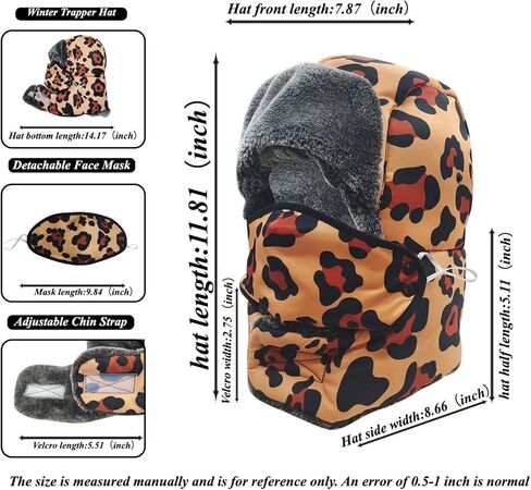 Hunting Hats for Men and Women Winter Warm Full Coverage Detachable Mask Hunter Hat in Saudi Arabia