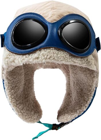Winter Trapper Hat Aviator Hat with Goggles Ear Flaps Russian Trooper Pilot Cap for Men Women Cold Weather Ski Hat in Saudi Arabia