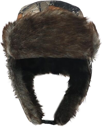 Winter Trapper Hat with Ear Flaps Fallen Leaf Camo Hunting Cap Faux Fur Ushanka Russian Warm Hat Unisex Hunter's Hat in Saudi Arabia