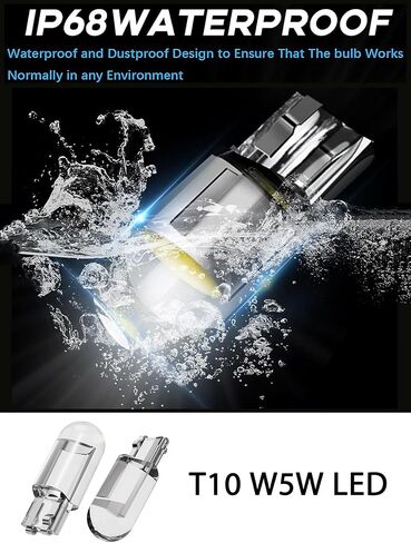 LED T10 w5w مصابيح السيارة مصباح 194 168 501 2825 194 إسفين سيارة الداخلية قبة ضوء رقم لوحة أضواء 12 فولت حزمة من 10 (أبيض) in Kuwait