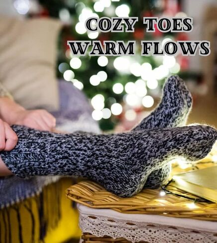 Tipi Toe 6-Pack Winter Boot Socks For Women - Available in Cotton Or Wool Blend - Crew Warm Socks Size 9-11 in Saudi Arabia