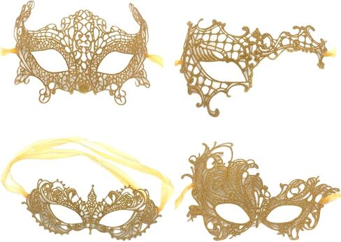 Mrotrida Women’s Lace Masquerade Masks Multicolored Hallowmas Party Half Face Eye Mask for Dress in Kuwait