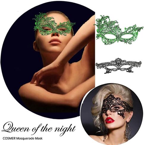 Mrotrida Women’s Lace Masquerade Masks Multicolored Hallowmas Party Half Face Eye Mask for Dress in Kuwait
