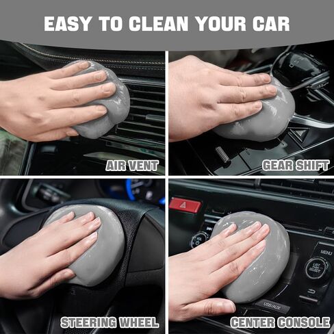 4 Pack Car Cleaning Gel, Gray Car Cleaning Putty, Universal Auto Detailing Tools Car Slime Cleaner Dust Cleaning Gel for Car Interior, Air Vent, Dashboard, Keyboard 28 OZ (Gray) in Saudi Arabia