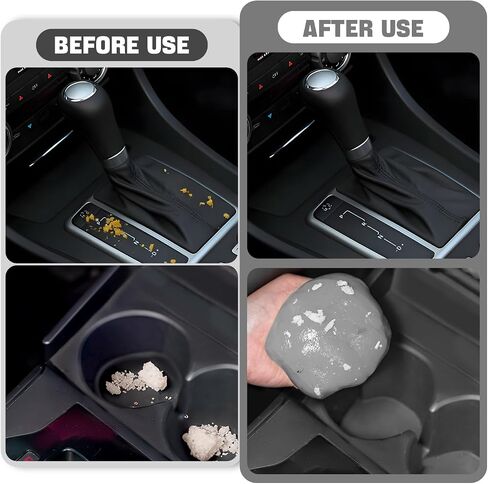 4 Pack Car Cleaning Gel, Gray Car Cleaning Putty, Universal Auto Detailing Tools Car Slime Cleaner Dust Cleaning Gel for Car Interior, Air Vent, Dashboard, Keyboard 28 OZ (Gray) in Saudi Arabia
