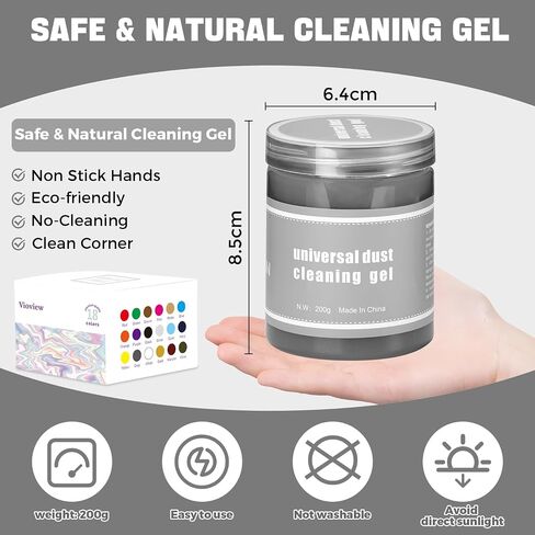 4 Pack Car Cleaning Gel, Gray Car Cleaning Putty, Universal Auto Detailing Tools Car Slime Cleaner Dust Cleaning Gel for Car Interior, Air Vent, Dashboard, Keyboard 28 OZ (Gray) in Saudi Arabia
