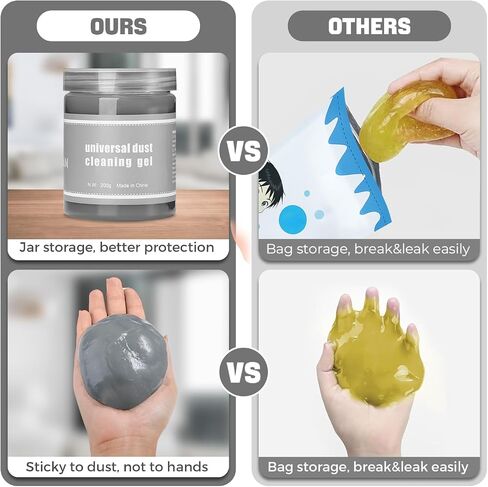 4 Pack Car Cleaning Gel, Gray Car Cleaning Putty, Universal Auto Detailing Tools Car Slime Cleaner Dust Cleaning Gel for Car Interior, Air Vent, Dashboard, Keyboard 28 OZ (Gray) in Saudi Arabia