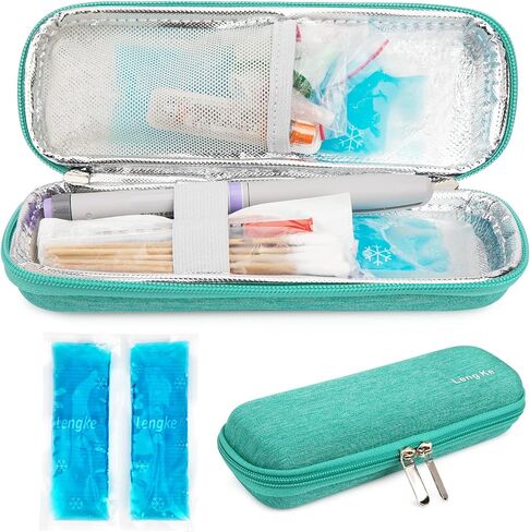YOUSHARES Portable Insulin Cooler Travel Case - TSA Approved Diabetic Medication Cooling Bag, EVA Insulated Organizer for Epi Pens, Refrigerated Diabetes Supplies Carrying Storage Kit with 2 Ice Pack in Saudi Arabia