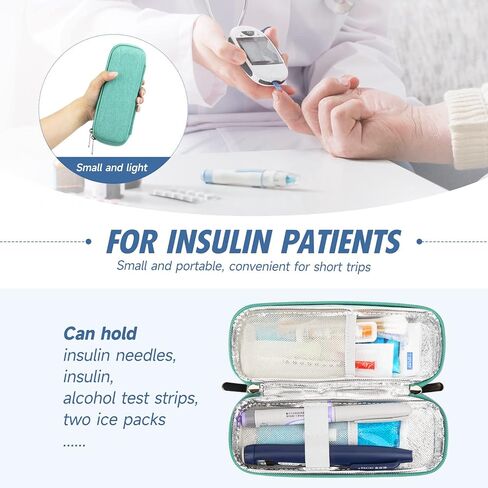 YOUSHARES Portable Insulin Cooler Travel Case - TSA Approved Diabetic Medication Cooling Bag, EVA Insulated Organizer for Epi Pens, Refrigerated Diabetes Supplies Carrying Storage Kit with 2 Ice Pack in Saudi Arabia